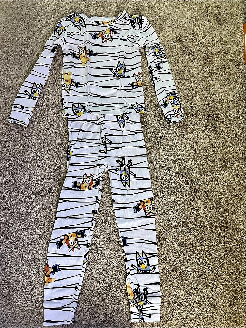 Bluey Boys Halloween Mummy Striped Pajama One-Piece Size 6